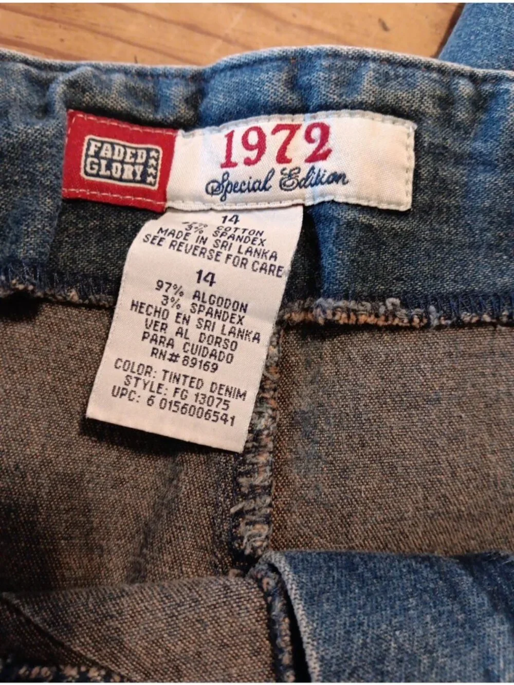 Vtg Y2K Faded Glory Denim Jean Skirt Women 14 A-line Pencil 1972 Special Edition